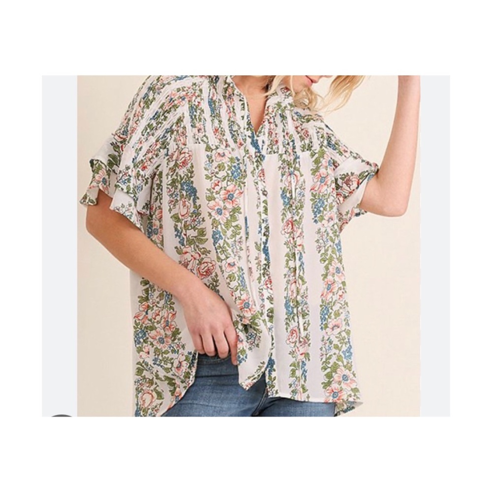 UMGEE | Floral Ruffle Boho Blouse